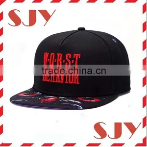 100% Cotton Material 3D Puff Embroidery Korean Snapback Hats thumbnail-3