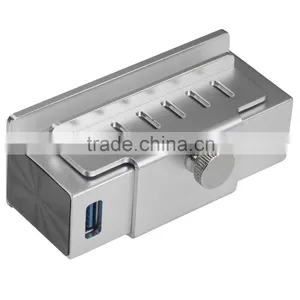 Hot Sale Clip-on USB 3.0 4-Port Aluminum Hub for pc thumbnail-1