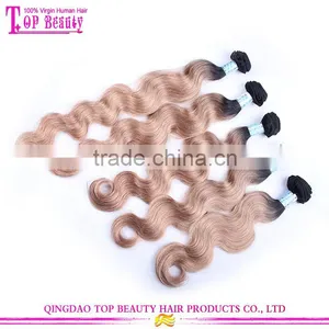 Drop Shipping Service China Wholesale Ombre Hair Extension 100% Unprocessed Brazilian Ombre Hair Weave thumbnail-2