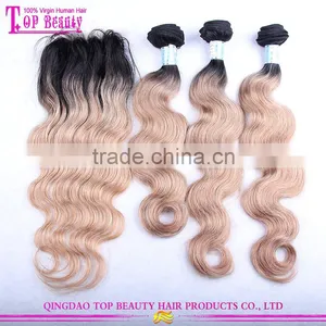 Drop Shipping Service China Wholesale Ombre Hair Extension 100% Unprocessed Brazilian Ombre Hair Weave thumbnail-5