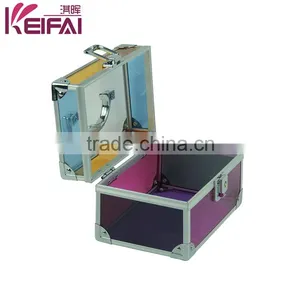 Transparent Purple Plastic Key Lock Home Clothes Storage Box thumbnail-4