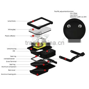 High Bright 10W Cranked Bracket Sensor LED Floodlight thumbnail-6