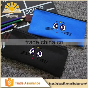 Wholesale Customized Cheaper Simple School Teenager Custom Canvas Pencil Case thumbnail-1