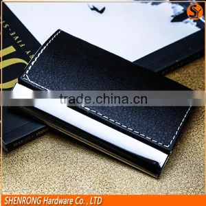 Black Blocking RFID PU Leather Credit Card Case and Business Name Card Holder With Customized Engraving LOGO thumbnail-1