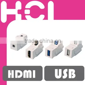 HDMI USB TRS Keystone Jack Female Digital Coupler thumbnail-1