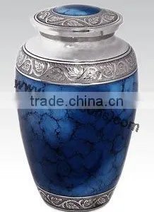 New Modern Decorative Urn for Sale | Brass Solid Urn for Sale | Blue Marble Made Urn | Brass Urn Manufactured Royal De Wajidsons thumbnail-3