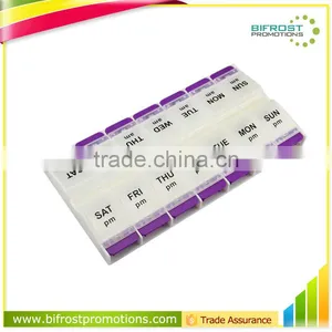 Press Opening 14 Compartment Weekly Plastic Pill Case thumbnail-1