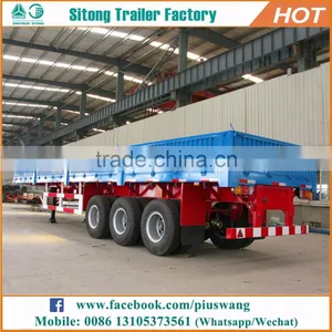 Sitong Cargo Trailer Supplies High Wall 50 Tons Side Panel Tri-alxe Side Wall Semi Trailer thumbnail-3