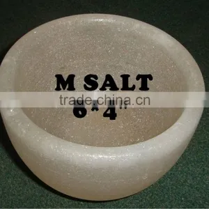 100 % Food Grade Himalayan Salt Salad Bowl / Rock Salt Food Grade Serving Bowl for Fruits Pakistan thumbnail-1
