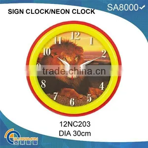12' Neon Light Wall Clock thumbnail-1