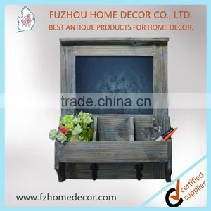 Good Quality!~ Vintage Wooden Tableau Noir With Hooks, Wooden Blackboard With Holders thumbnail-1