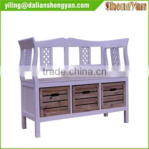 Shabby Large Wooden Stool for 3 People thumbnail-1