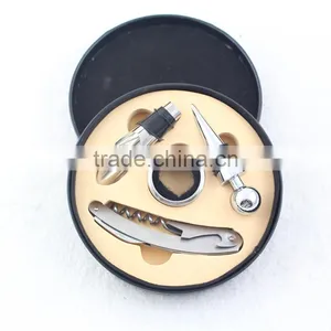 Gift Set Kit of 4 Pieces Corkscrew Pourer Wine Opener Set Wine Accessories thumbnail-1