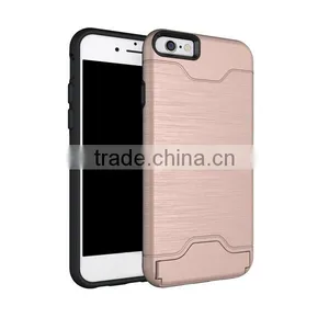 PC+TPU Fashion Phone Case Phone Shell With Card Slot Protective Back Cover for Iphone 6 6S thumbnail-3