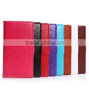 Manufacturer Cheap Mobile Phone Leather Flip Phone Case for Sony Z3 Leather Flip Back Case thumbnail-6