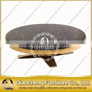 Round Gold Coffee Table Stainless Steel Luxury Living Room Furniture thumbnail-1