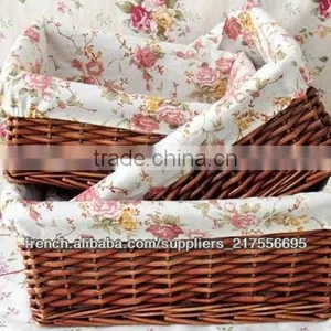 New Style Easy Baskets Small Wicker Box Cosmetic Boxes Wit Fabric Lining thumbnail-3