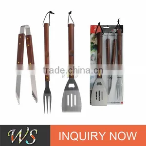 3 Piece Barbecue Tool Set W Folding Easy-carry Tote Bag thumbnail-2