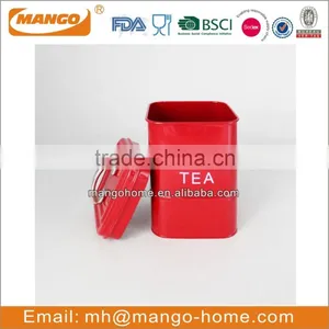 Cuboid Airtight Red Kitchen Storage Metal Kitchen Food Canister thumbnail-4