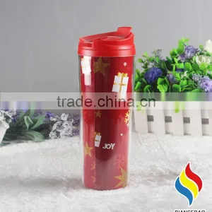 16oz Double Wall Insulated Plastic Coffee Travel Mug thumbnail-1
