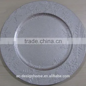 SILVER GLITTER PP PLASTIC CHARGER PLATE thumbnail-1
