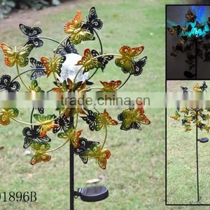 Factory Made Out Door Solar Power Metail Wind Spinner Garden Stake for Garden Decoration thumbnail-3