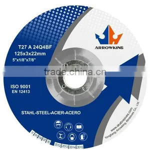 5" 125x3x22.2mm Depressed Center Resin Bonded Reinforced Grinding Wheel For Metal thumbnail-1