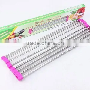 Stainless Steel Kitchen Storage Rack Foldable Draining Rack thumbnail-3