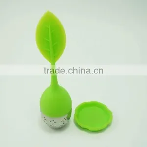 Wholesale Heat Resisting Silicone Tea Infuser in Leaf Shape, Tea Strainer, Stainless Steel Tea Infuser thumbnail-1
