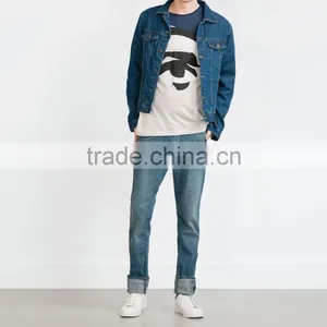 Short Sleeved Round Neck Man T-shirt With Face Printed Blend Fine Jersey Mens O-neck Eco t Shirt thumbnail-6