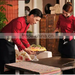 Popular Design Winter Hotel Long Sleeve Uniforms 2pcs for Reception/ Waiter/ Waitress thumbnail-1