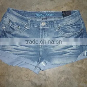 Jeans Denim Shorts, Ladies Stylist Denim Jeans Shorts thumbnail-1