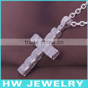 HWMCP1276 Micro Pave Setting Greek Cross Pendant thumbnail-1
