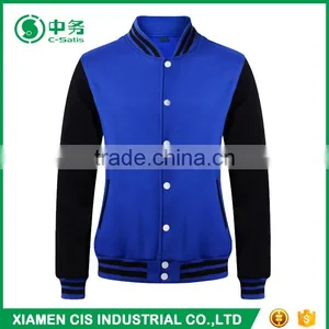 Top Fashion Custom Made Slim Fit Korean Style Royal Blue Mens School Varsity Jacket thumbnail-1