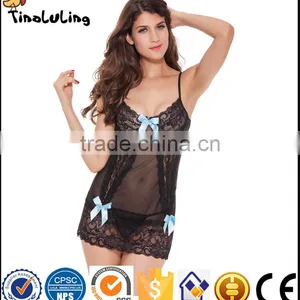 2017 Wholesale Sexy Lingerie Valentine Gift See Through Sexy Nighty Babydoll thumbnail-1