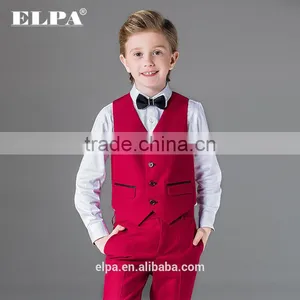 ELPA NXB0100 RED Designer Fancy Wholesale Black 3 Piece Kids Boys Suits thumbnail-5