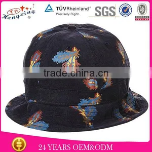Marine Corduroy Bucket Hat With Top Button thumbnail-1
