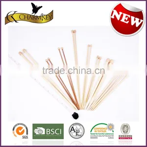 Charmkey Natural Knitting Tools Straight Needle Bamboo Knitting Needles Wholesale thumbnail-1