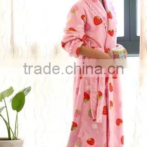 100% Polyester Printed Coral Fleece Bathrobe JL-09 thumbnail-1