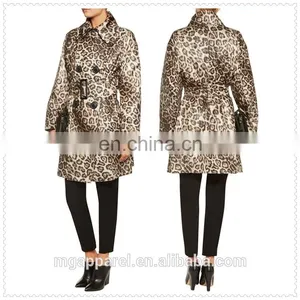 Noble Fashion Women Double-breasted Animal Print Feminine Winter Coat thumbnail-1