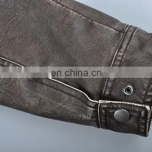 2015 Lastest Fashion Mens Hot Selling Garment Dye Leather Jacket thumbnail-6