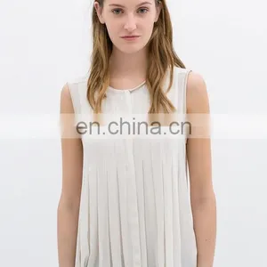 Hot Sale Latest New Fashion Design Guangzhou Clothing White Chiffon Blouses Fashion 2014 thumbnail-1
