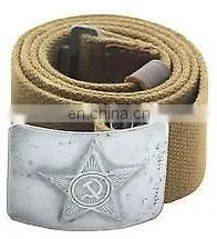 USSR-Partizan-Russian-Soviet-Army-Military-Soldier-Canvas-Belt-Grey-Green-Buckle thumbnail-1