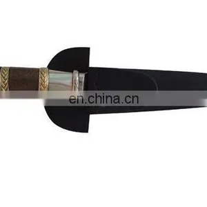KNIFE IN WOODEN DETAILS AND NICKEL SILVER, SHEATH LEATHER. 14CM SCHMIEDEN thumbnail-1
