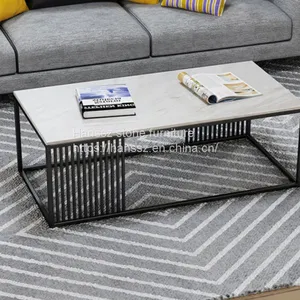 Hot Product Square White Marble Table Top Expanding Table Furniture With Gold Frame thumbnail-4