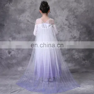 Snow Queen 2 Dress for Girls Formal Birthday Frock Sequins Cloak Kids Party Dress Elsa Dress Magic Wand Cosplay Princess Costume thumbnail-4