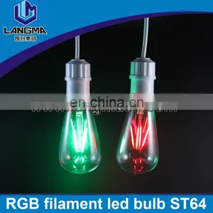 dc 24v RGB Filament Edison Led Bulb St64 E27 Vintage Lamp 12v Led 2w/4w/6w/8w thumbnail-2