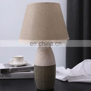 Popular Modern Design Wood Grain Relief Decorative Hotel Vintage Nightstand Lamps for Home Decor thumbnail-1