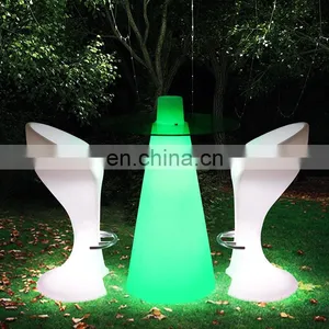 Portable PE Plastic Furniture Led Bar Tables and Bar Chairs thumbnail-5