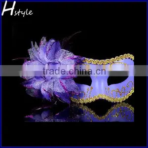 PVC Funny Masquerade Party Mask With Flower SC072 thumbnail-3